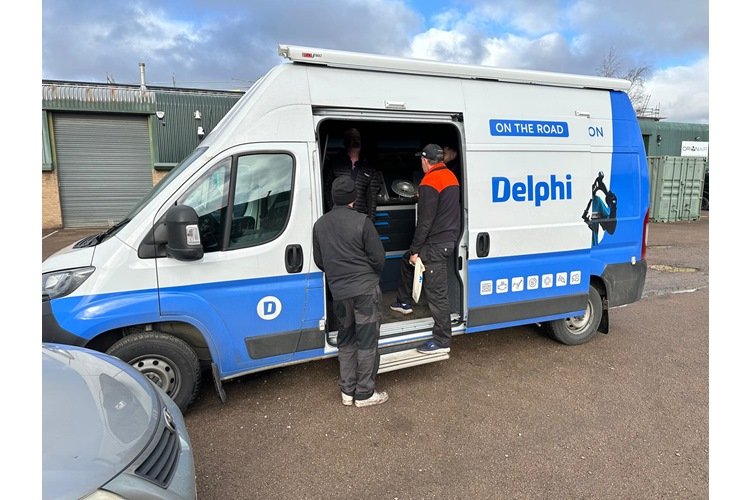 Delphi Tech Van on the road garage wire