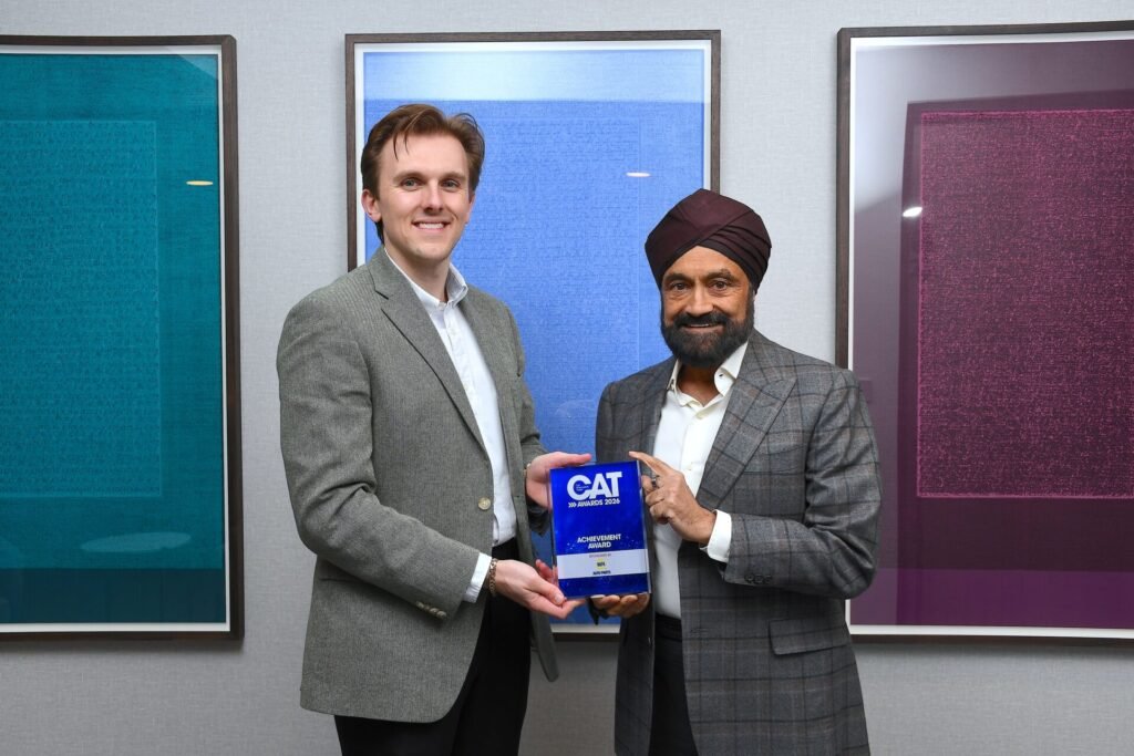 L R Will Rimell News editor CAT Magazine Sukhpal Ahluwalia Executive Chairman GSF