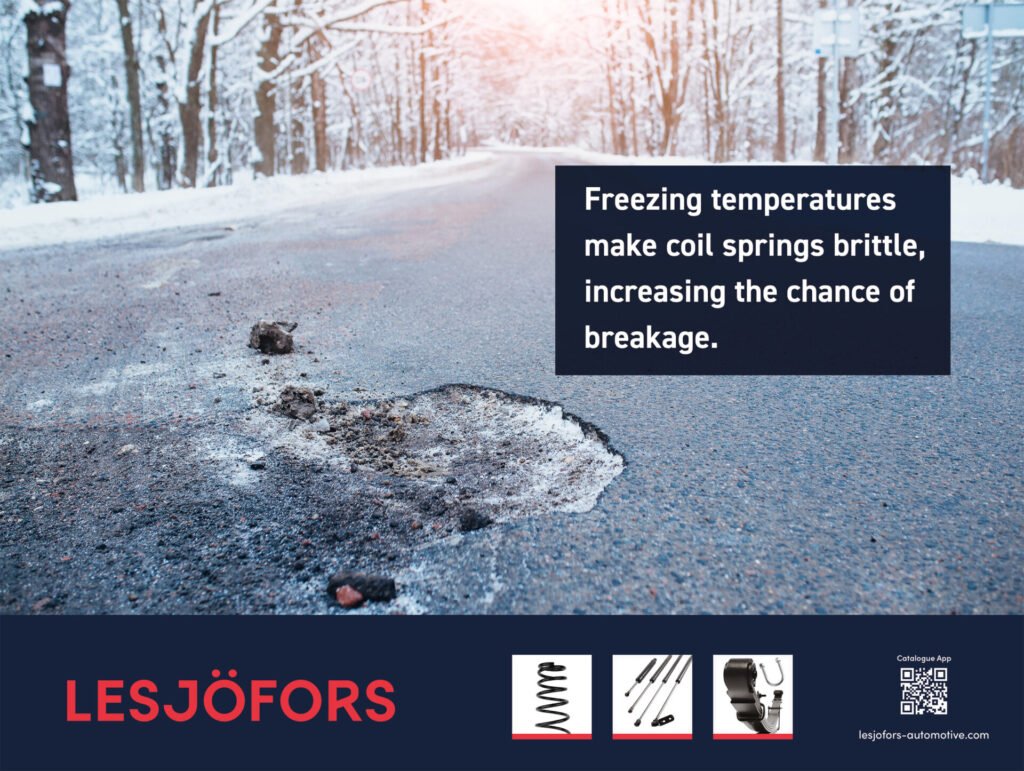 Lesjofors Social Media Comms Wintry Road Brittle Coil Spring Oct2023